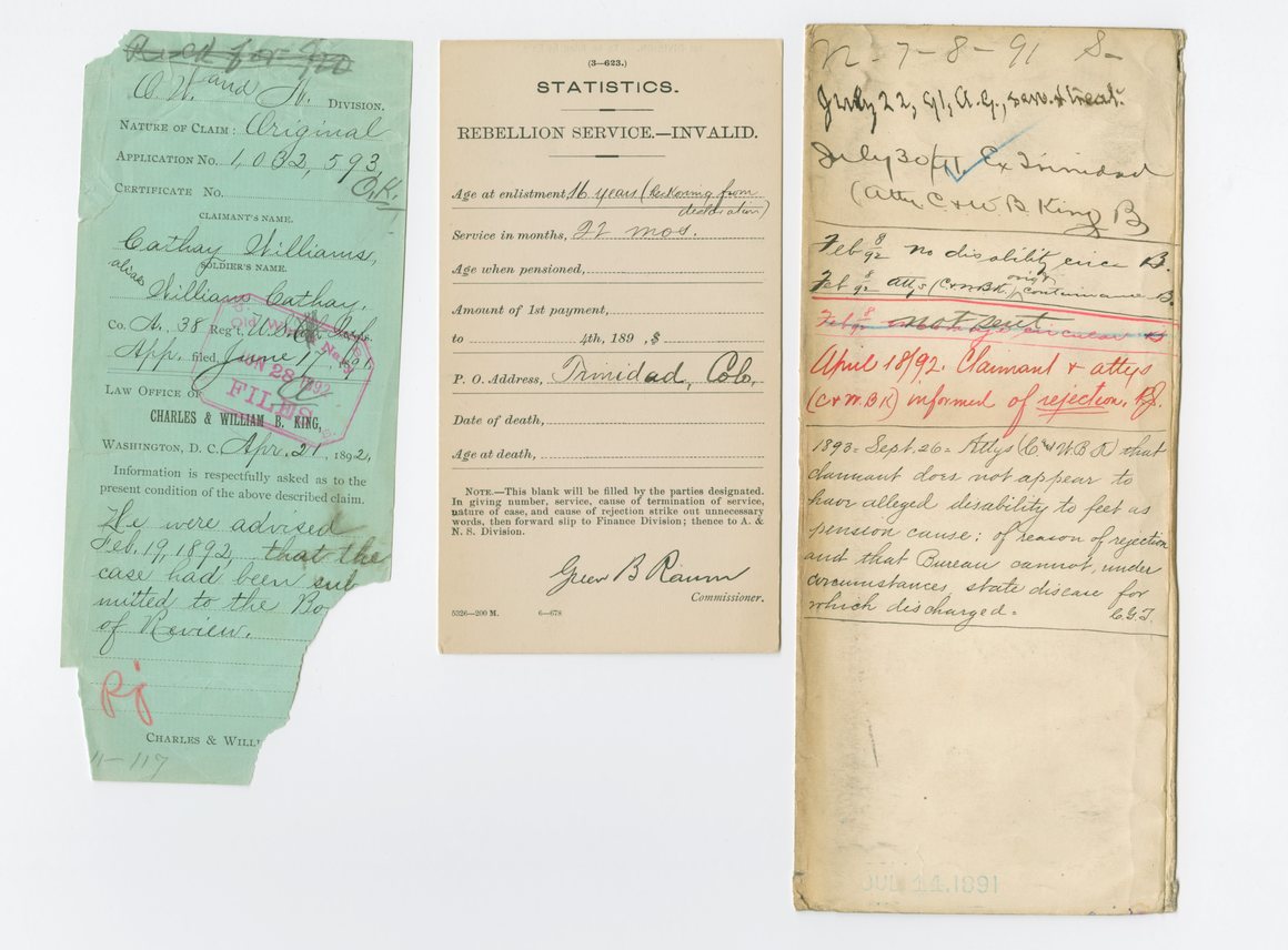 Cathay’s disapproved pension documents. Oh, America…you really bungled the whole ‘pension for ladies’ thing. Courtesy of the National Archives and Records Administration