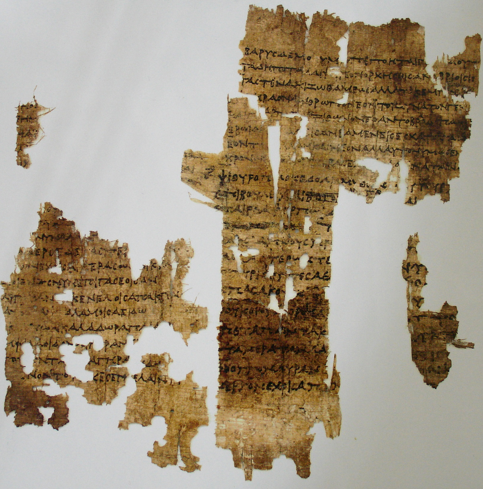 Most of Sappho's poetry is preserved in manuscripts of other ancient writers or on papyrus fragments, but part of one poem survives on a potsherd. 