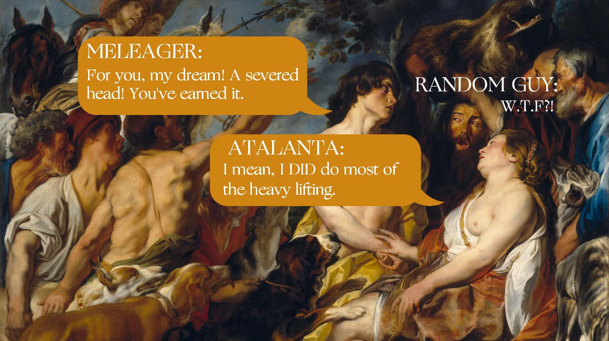 Meleager and Atalanta by Jacob Jordaens (1620-1650).