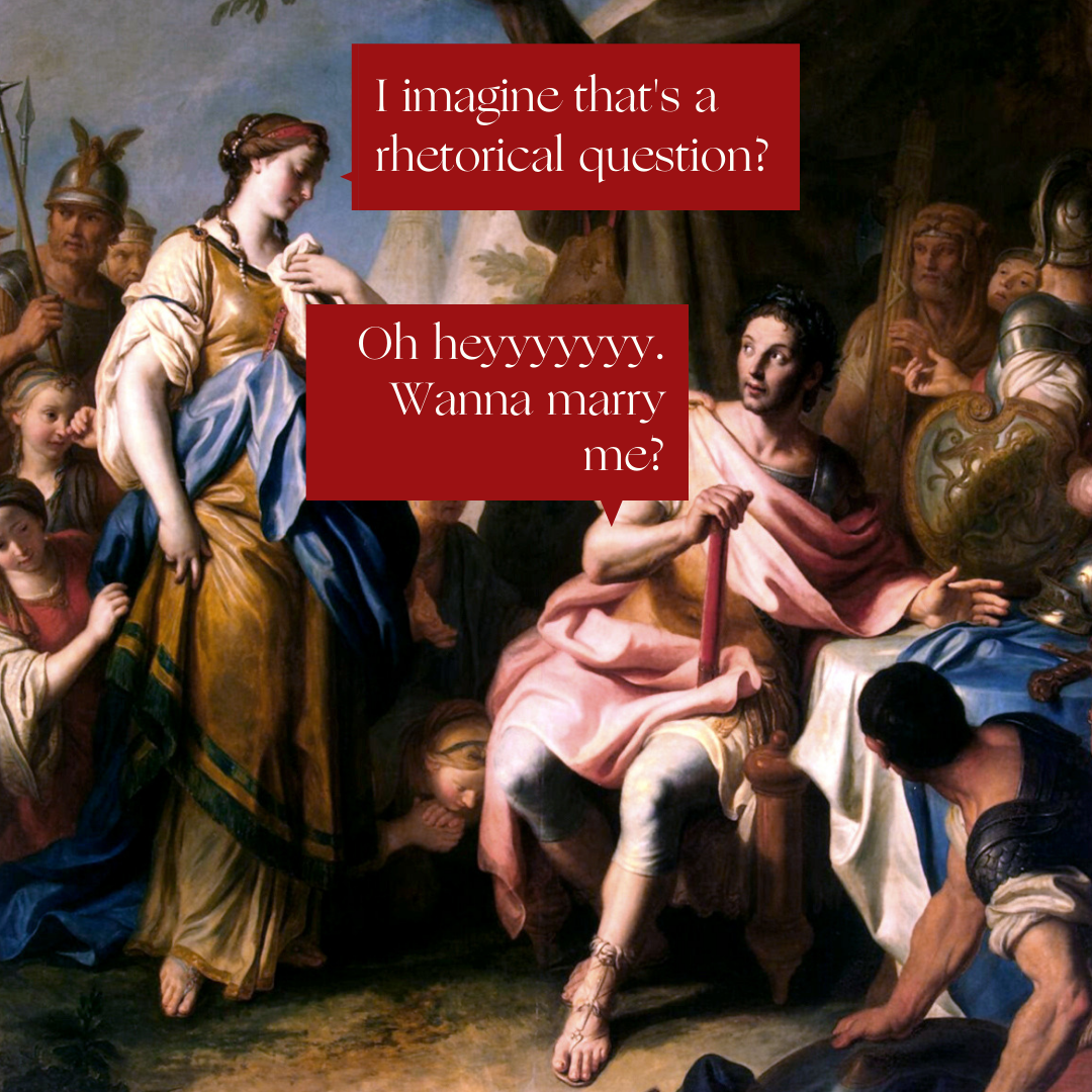 Alexander the Great and Roxana in a 1756 painting by Italian Baroque artist Pietro Rotari.