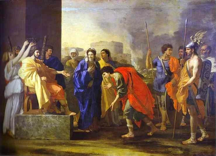 Scipio returning a captured woman to her betrothed: what a guy! The Continence of Scipio by Nicholas Poussin. Pushkin Museum of Fine Arts, Moscow.