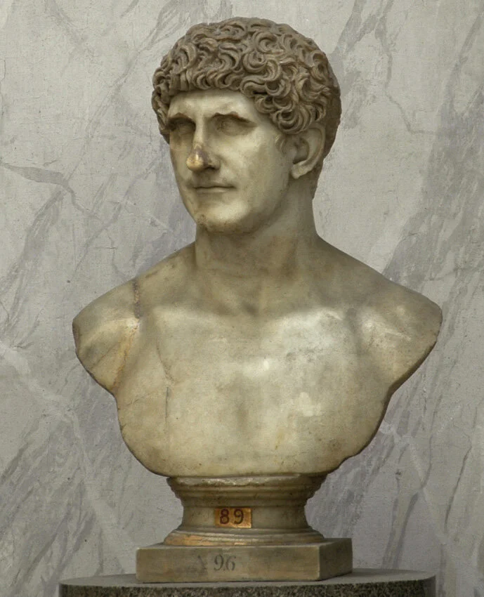 Portrait bust of Mark Antony. Found in the Vatican Museums. Wikicommons.
