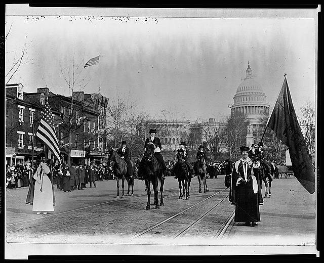 Leading the charge at the suffrage parade in Washington, D.C. in 1913.
