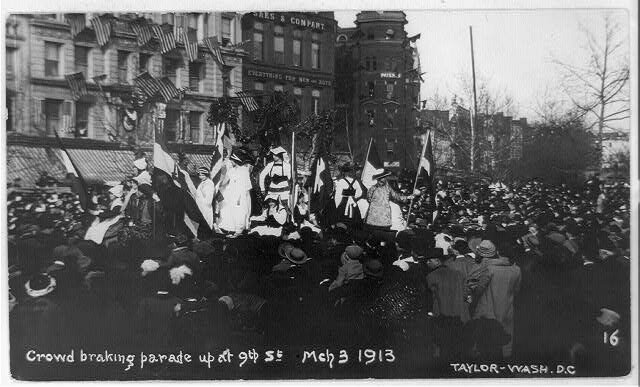 A hostile crowd breaks up the 1913 parade.