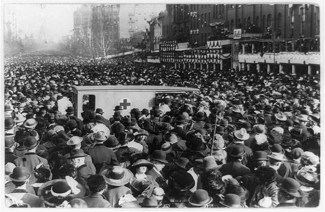The crowd at the 1913 suffrage parade. How much you want to guess someone is shouting "where are you skirts?" at everyone?