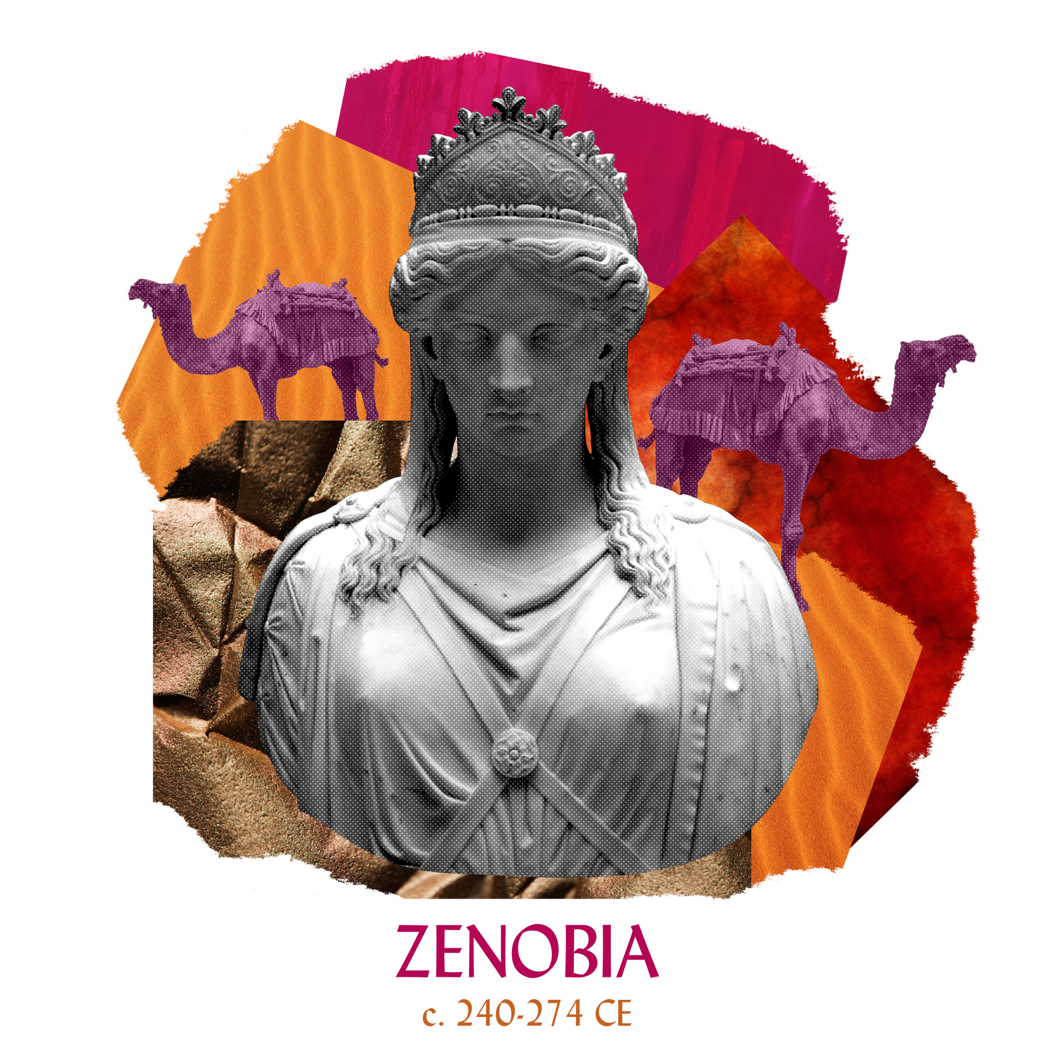 If you like this collage of the great Zenobia (which features a marble statue of her by Harriet Hosmer), you can get it as an art print or on greeting cards from The Exploress Etsy shop.