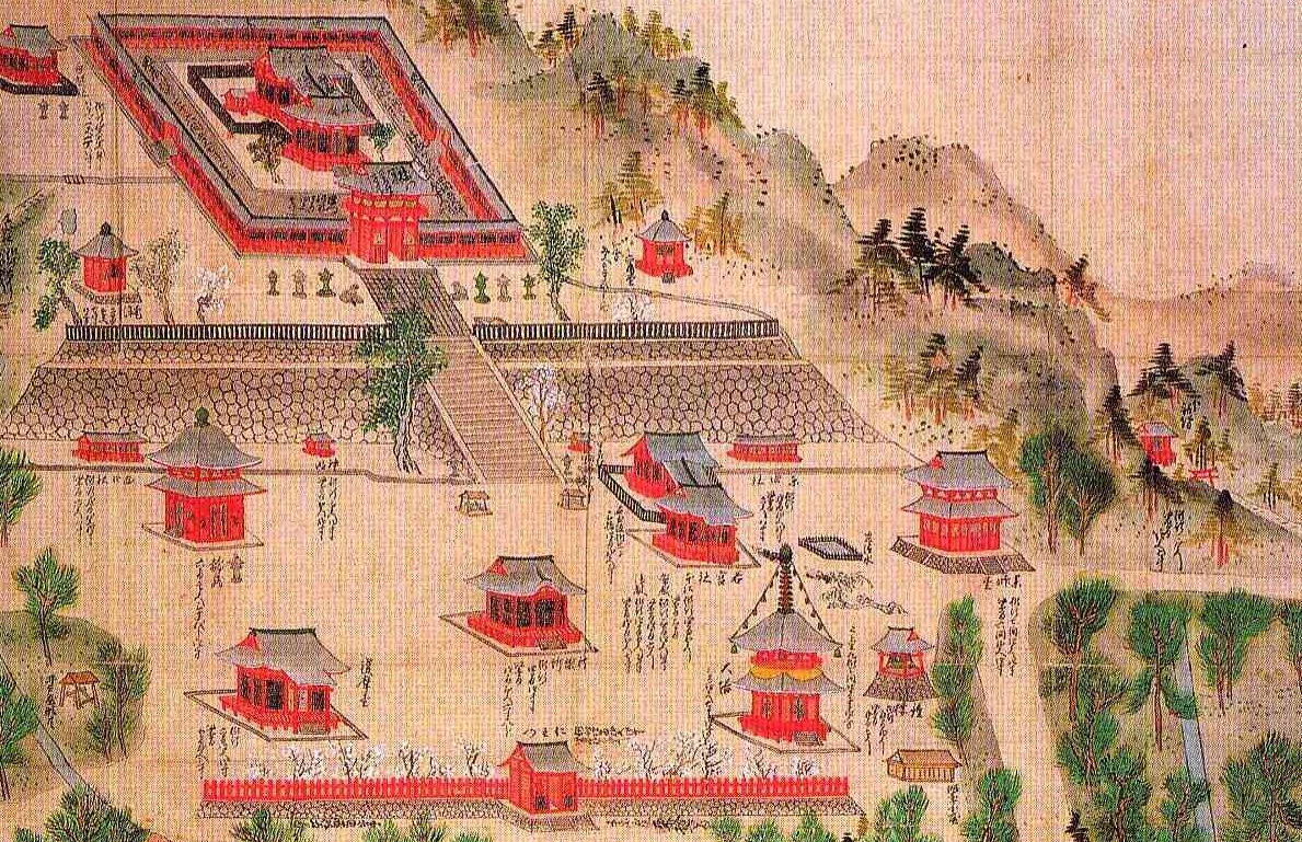 A Japanese shrine complex