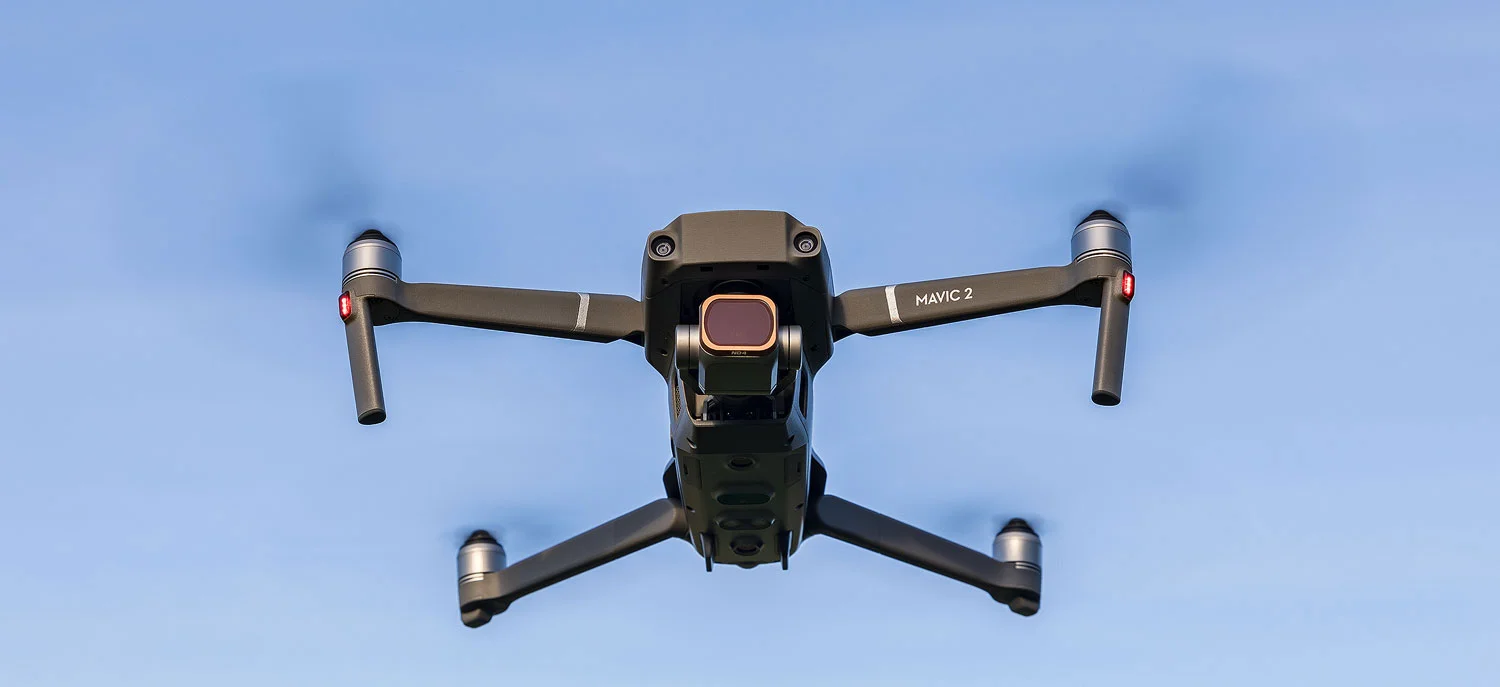 Mavic 2 Pro with a PolarPro ND 4 filter in place.