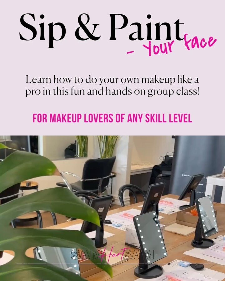 Sip &amp; Paint your face was a fan favourite last year so I&rsquo;m bringing it back for 2026! 🫶💄
This time with a EAST Auckland and CENTRAL Auckland location!! Woop!! 

These classes are so fun and you learn SO much! 
Not to mention there is yumm