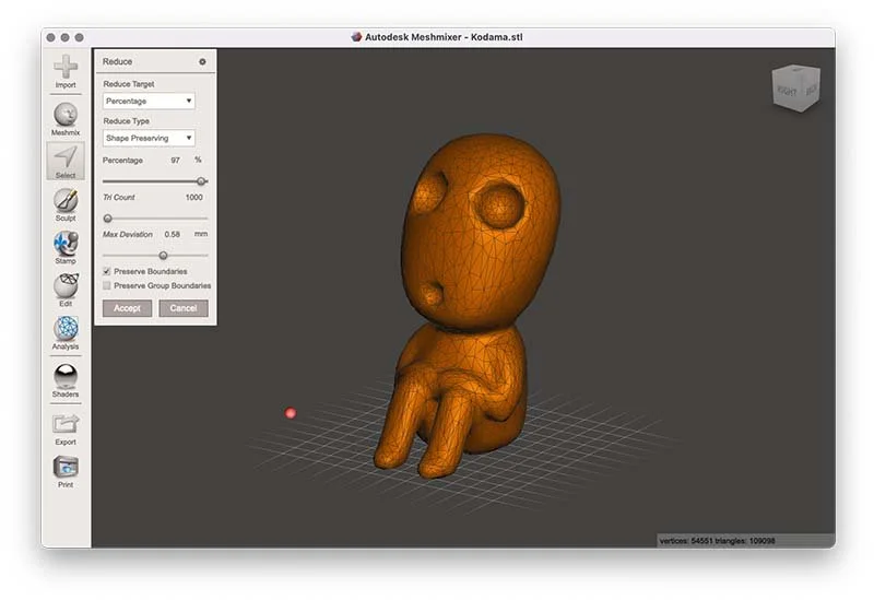 How to reduce STL and OBJ file size — 3D People UK