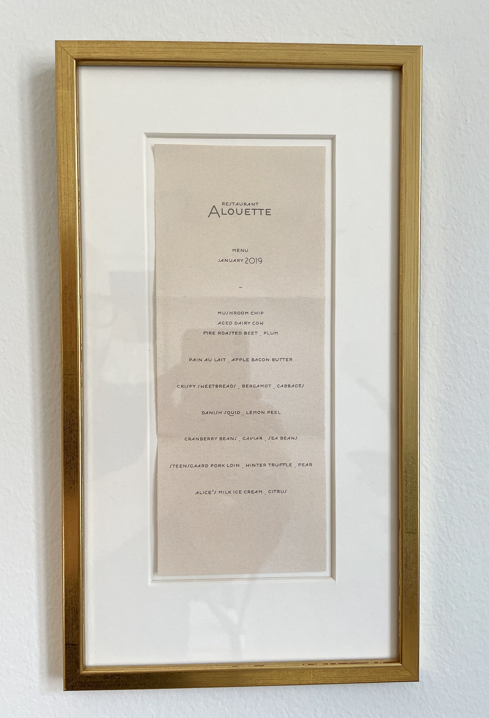 Menu fra Alouette