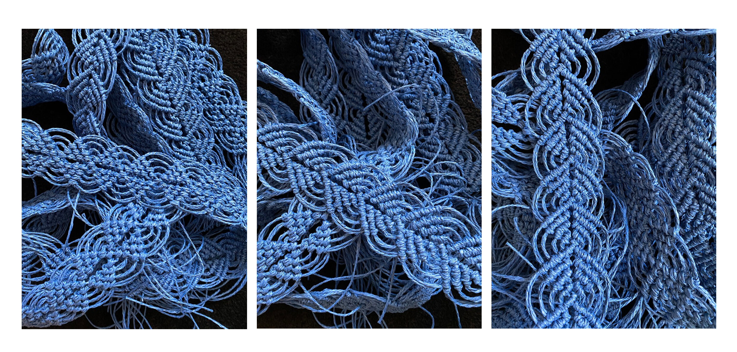  Diagonal Clove Hitch Macramé braids commissioned for Zaib Quazi, 2020 