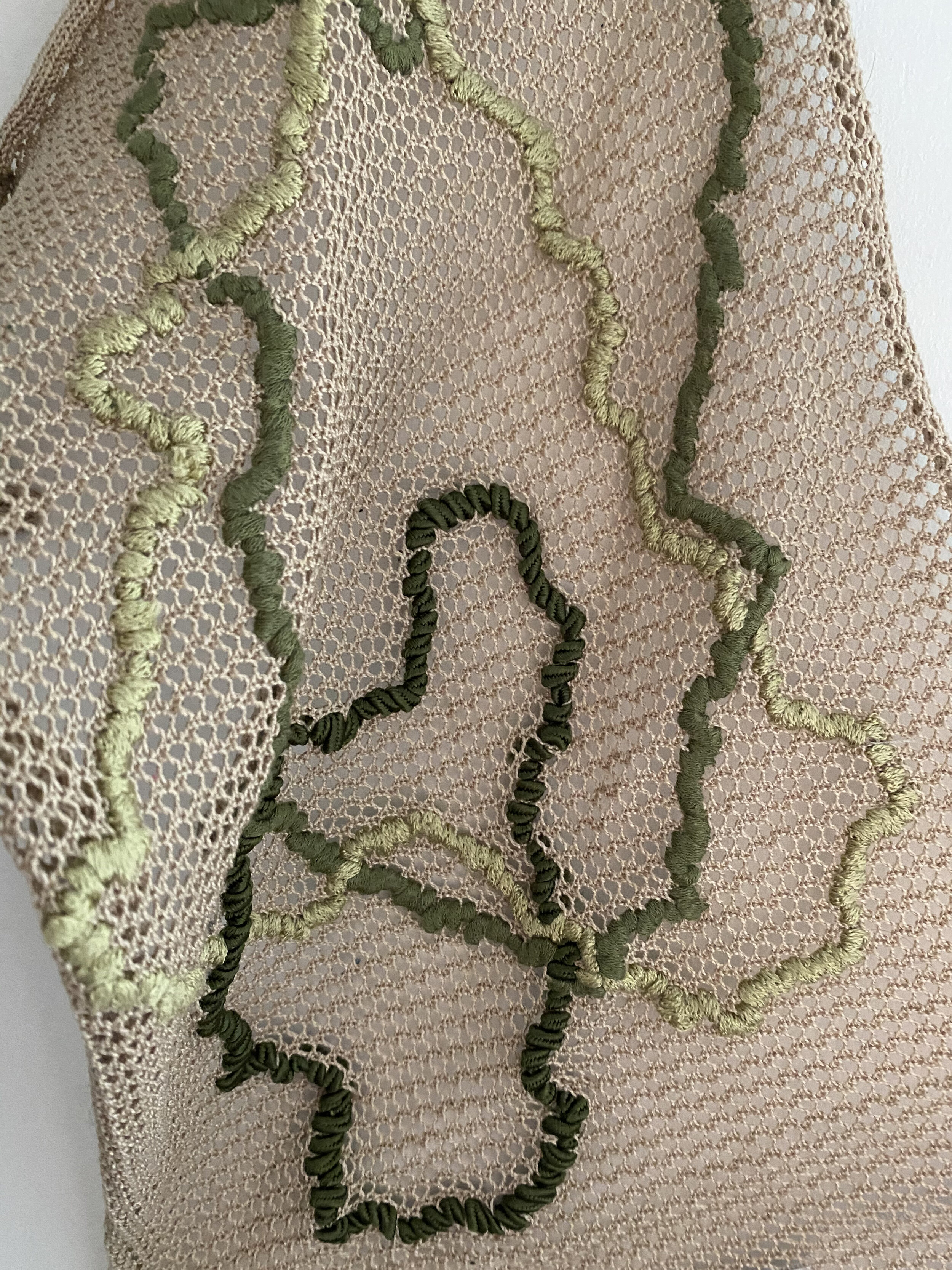  Lace hole knit with embroidery 