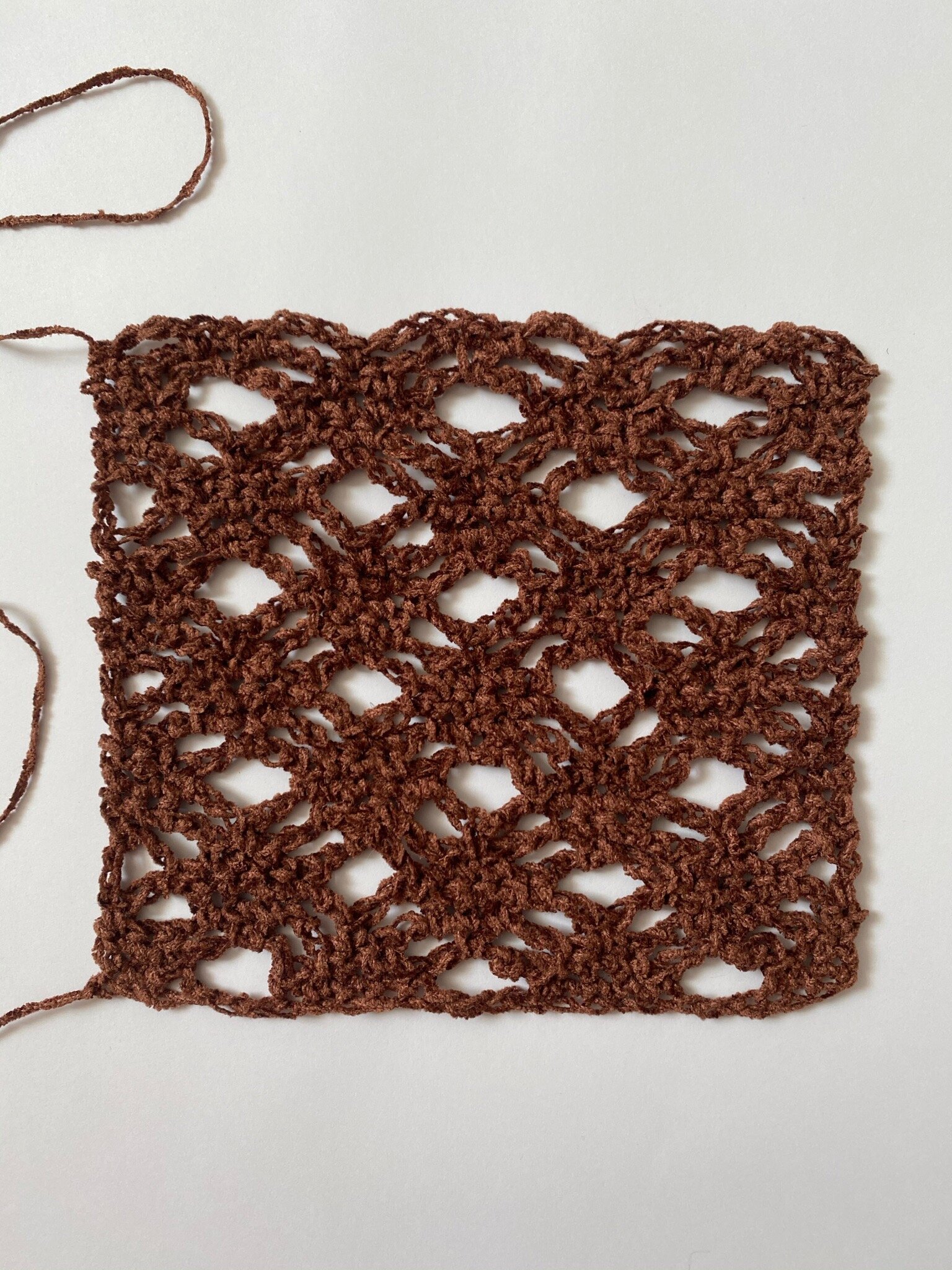 Chenille crochet sample for special project 