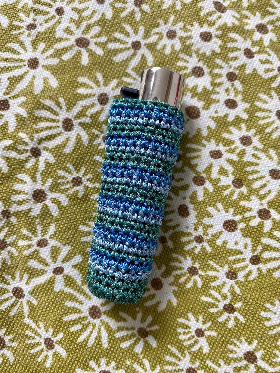  Striped crochet lighter case 