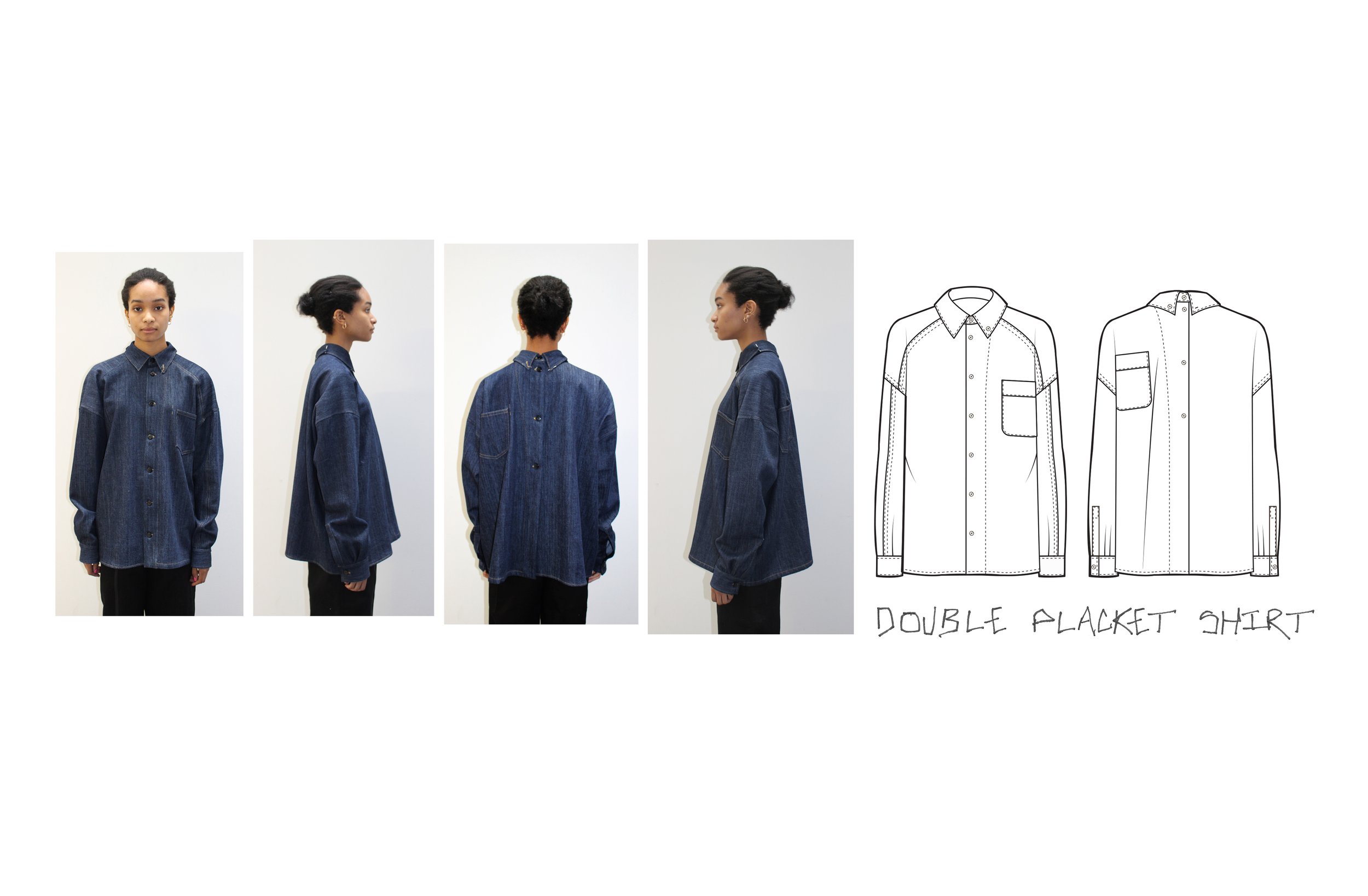  Double placket shirt drape for MCQ 