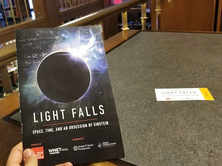 Booklet of the performance of Light Falls: Space, Time, and an Obsession of Einstein, February 20, 2019.