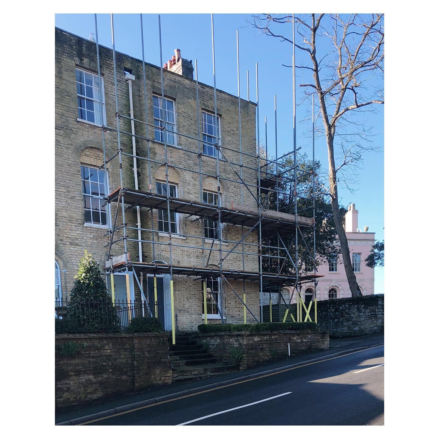 On site and a new project: The scaffolding goes up at Pound Street after a long a patient wait for planning consent and weather conditions. A few more lifts and a tin hat and it'll be time to start stripping the roof. Meanwhile, further down the stre