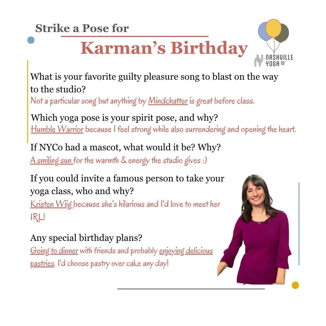 Happy Birthday, Karman! 🥳🎈🎂

#whenitsright #sweatyhugs #nashvilleyogaco #nashvilleyoga #nashvilleyogacommunity #nashyogaco #nashvilleyogastudio
