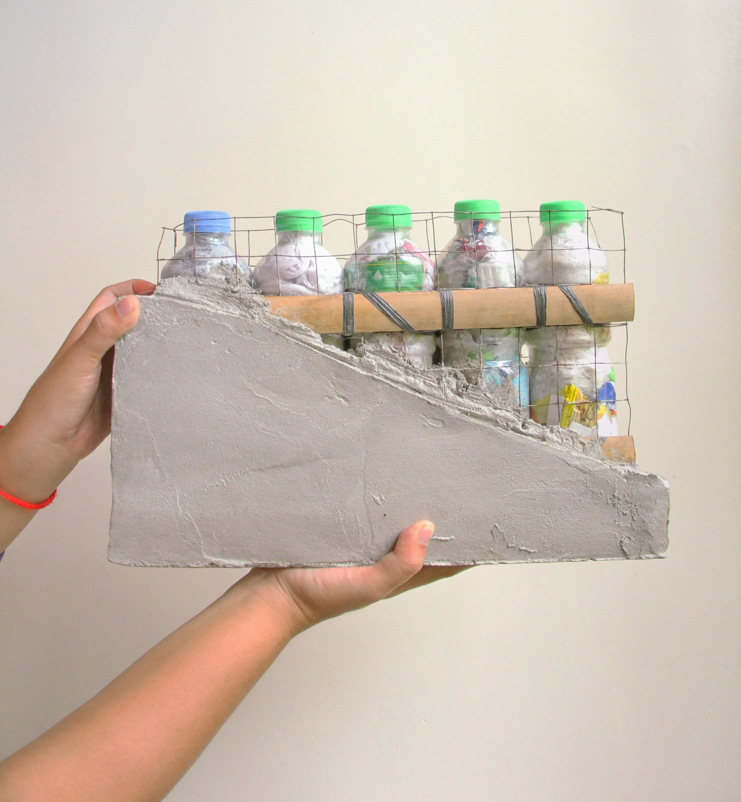 This is how stable an eco-brick is! 