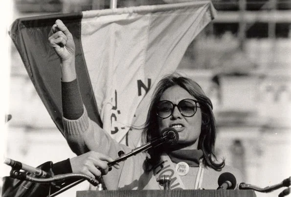 Gloria Steinem, giving Harvard University a piece of her mind.