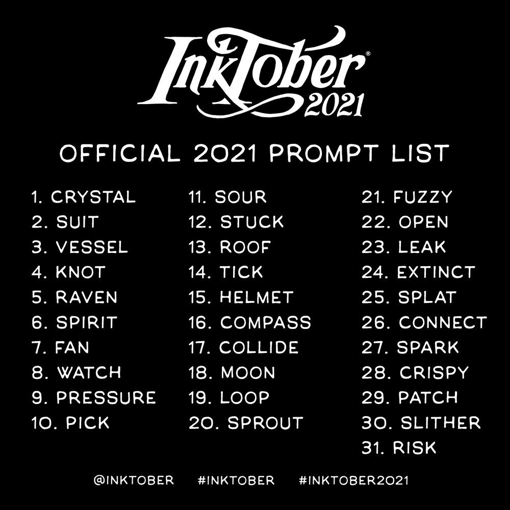 Inktober 2024 Official List Pam Lavina