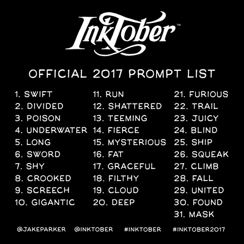 Lista Oficial InkTober 2021 (Traduzida - Português BR)