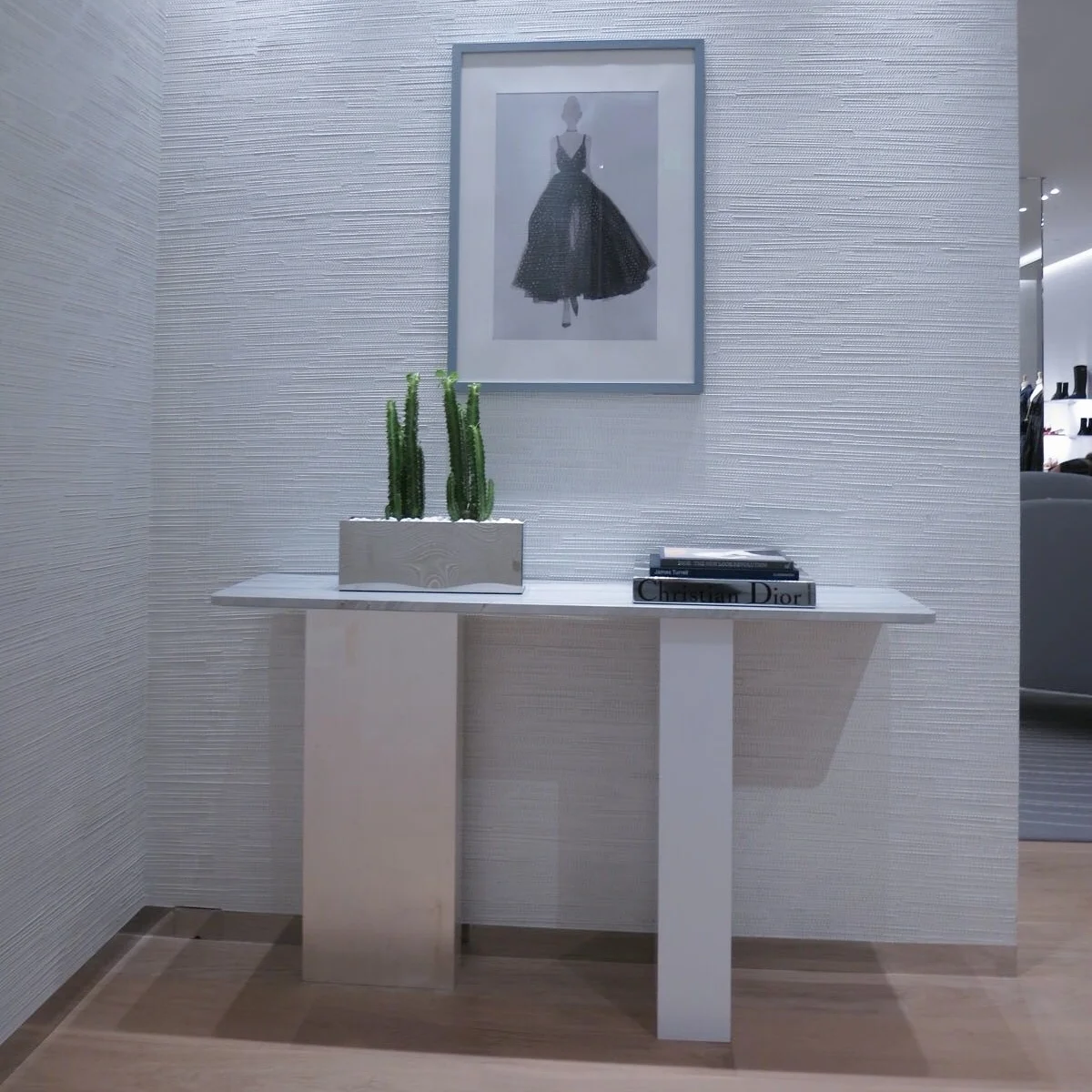 Bespoke Moiré Light, Console and Transience Mirror for Dior