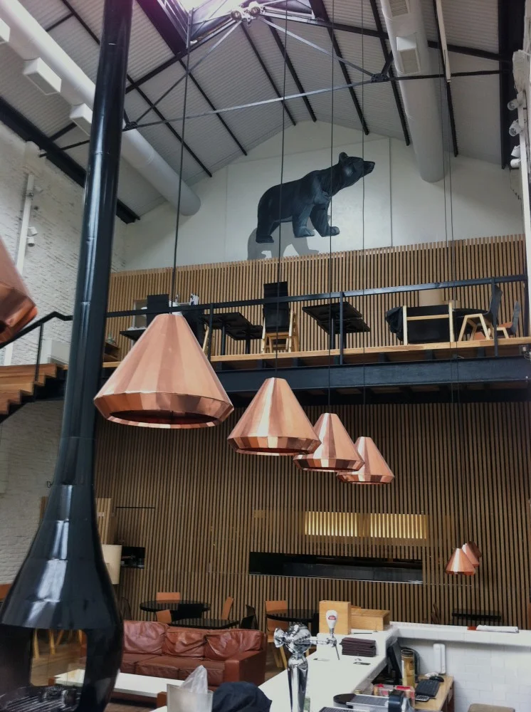 Custom Copper Lights for OLSEN restaurant Buenos Aires