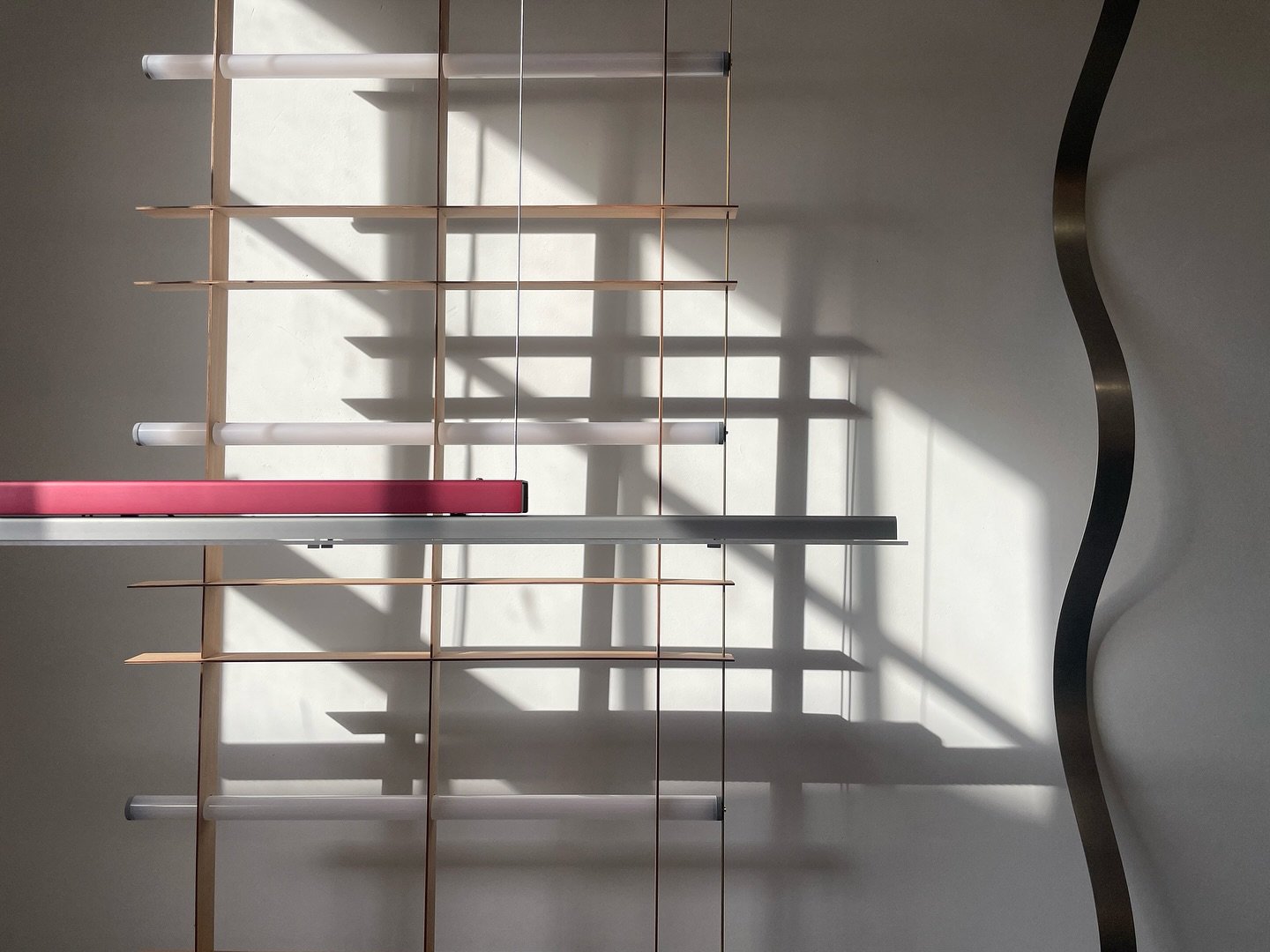 Love the shadow play with the lights we design an make at the studio here with @arraylighting. I believe a light fixture should be beautiful as well when the light is off.