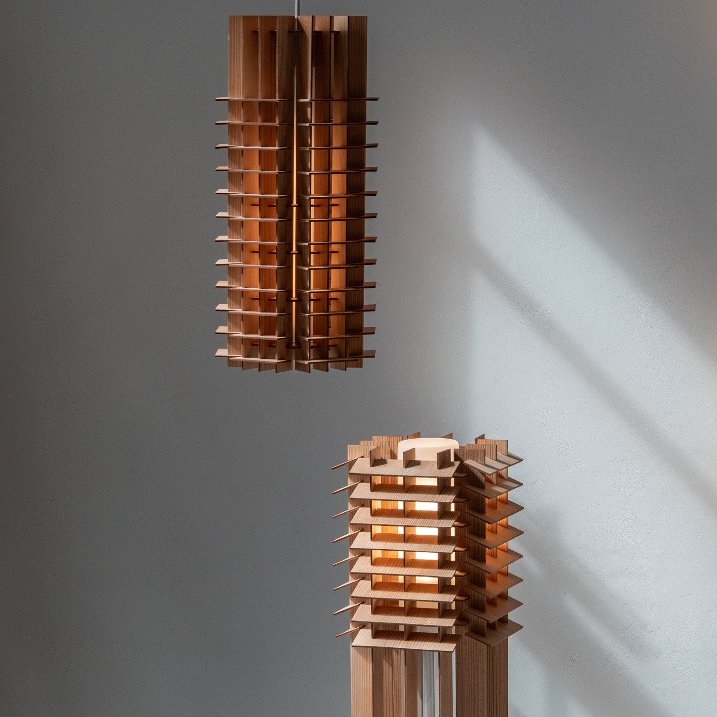I recently designed two new versions of the Grid Light for our [ARRAY] lighting collection: a table lamp and a pendant. Both are based on the same design and manufacturing principles as the Grid Light Screen and Grid Light Panel.

The components are 
