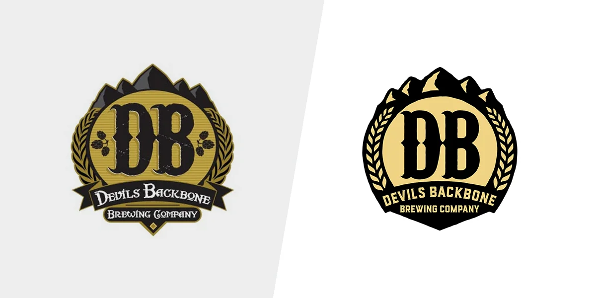 Devils Backbone logo before & after