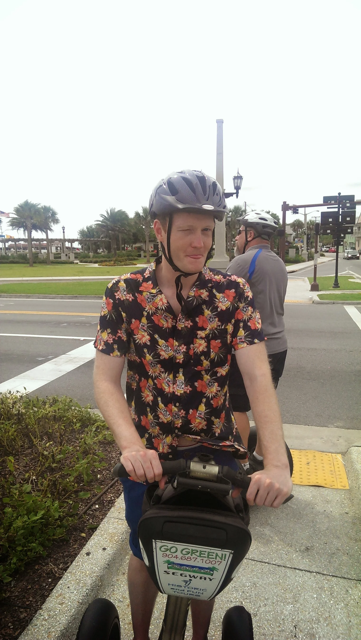 For some reason, this rotate on the spot whilst sticking your tongue out has become our go-to Segway move!