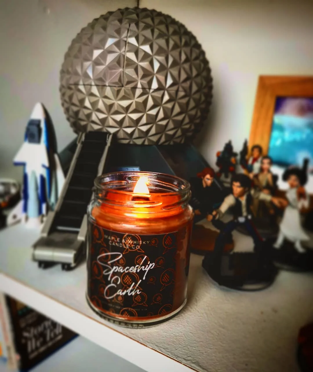 Spaceship Earth model, Disney Infinity figures, photographs of our trips all help to keep the memories alive. This fantastic candle scent certainly helps too!