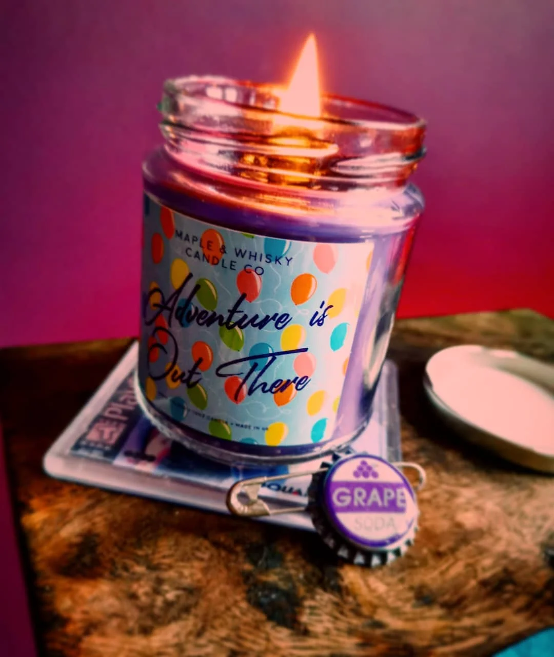 Adventure is Out There is just one of the many scents available from Maple & Whisky Candle Co