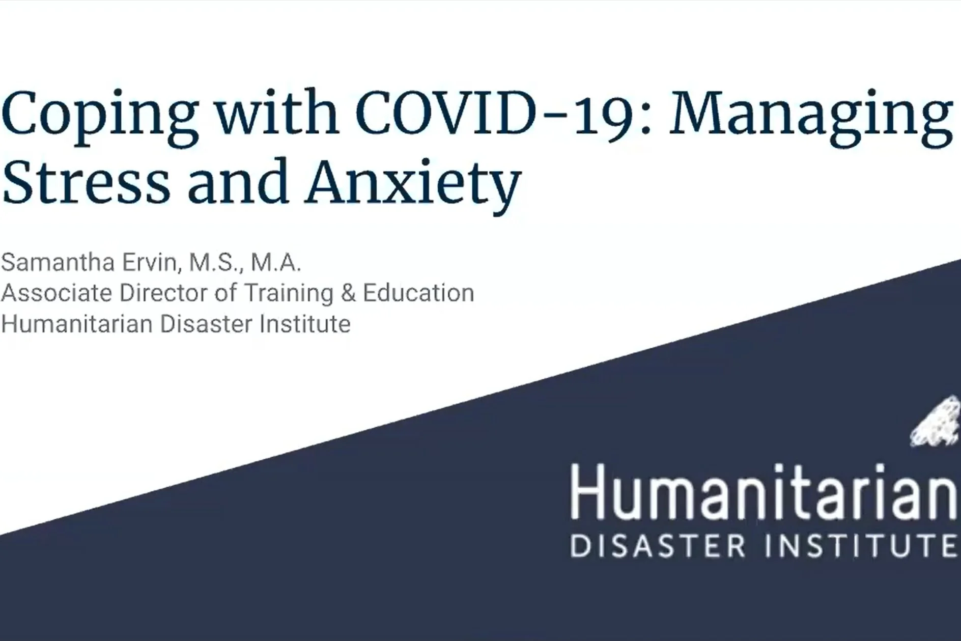 Samantha Ervin: Managing COVID-time Stress &amp; Anxiety