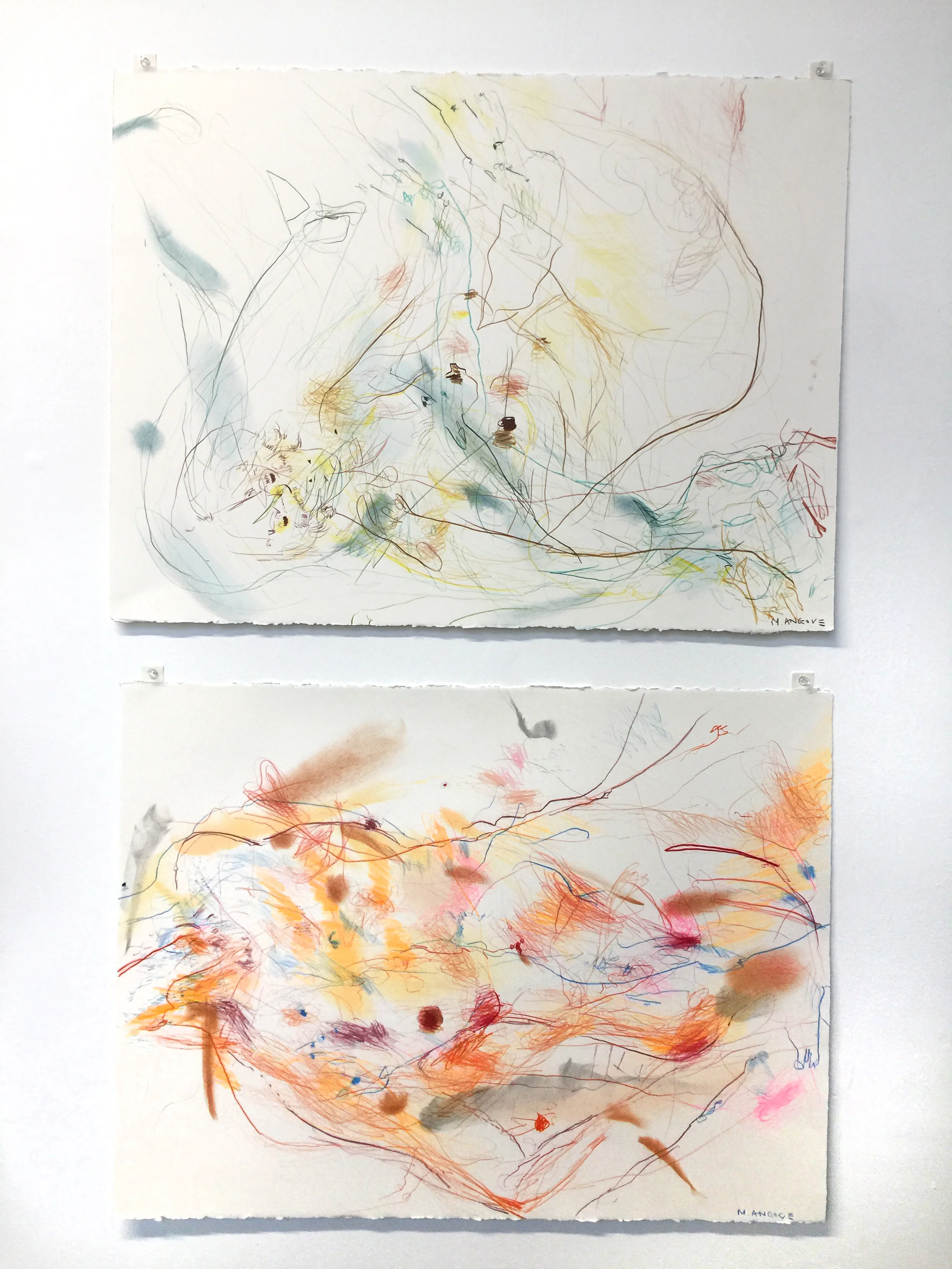Michael Angove ‘Untitled Figure 2’ and ‘Untitled Figure 3’ 2018 Pencil on Paper