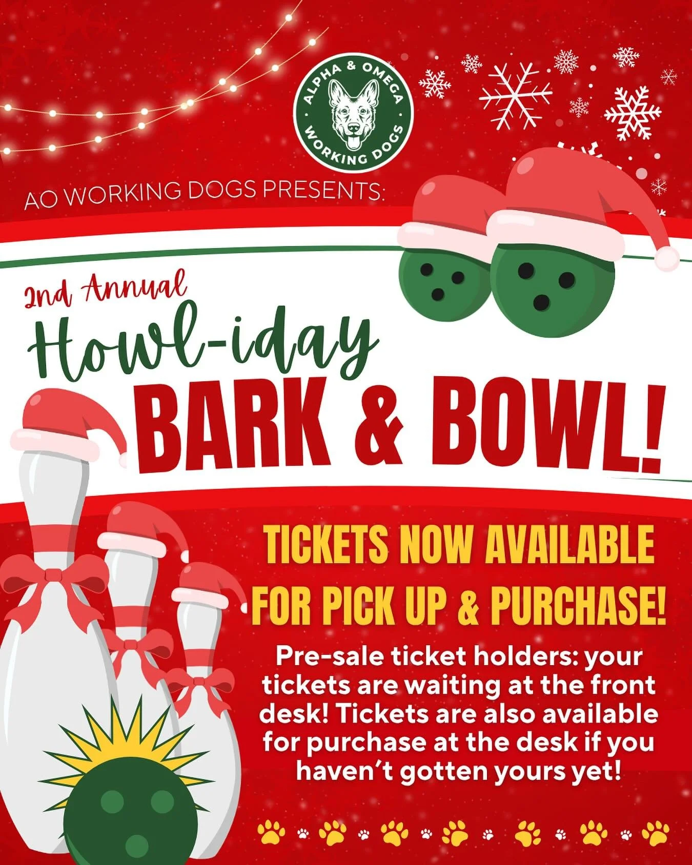 🎉 EXCITING NEWS&mdash; Bark &amp; Bowl tickets are here!

🐾 Pre-sale buyers: your tickets are ready for pick up! Please coordinate with Karli. 
🎟 Didn&rsquo;t grab yours yet? NO worries &mdash; tickets are now on sale! 👉 Adult tickets: $50 | Kids