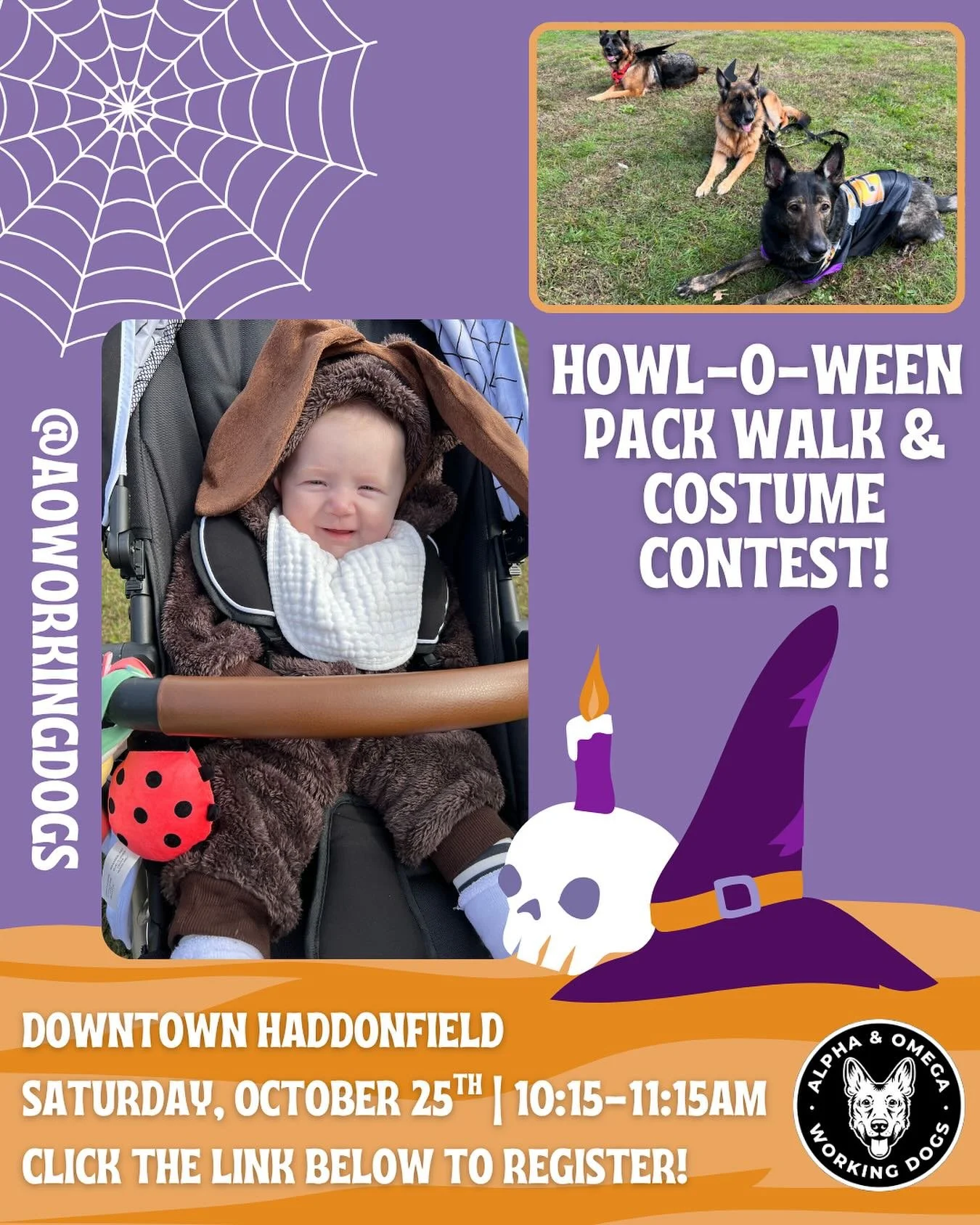 🎃 Get in the Halloween spirit with us! 👻

Join us this Saturday for our annual Howl-o-Ween Pack Walk and Costume Contest! 🐾✨

We&rsquo;ll meet in Downtown Haddonfield at 10:15AM for a festive walk &mdash; costumes encouraged for both humans and pu