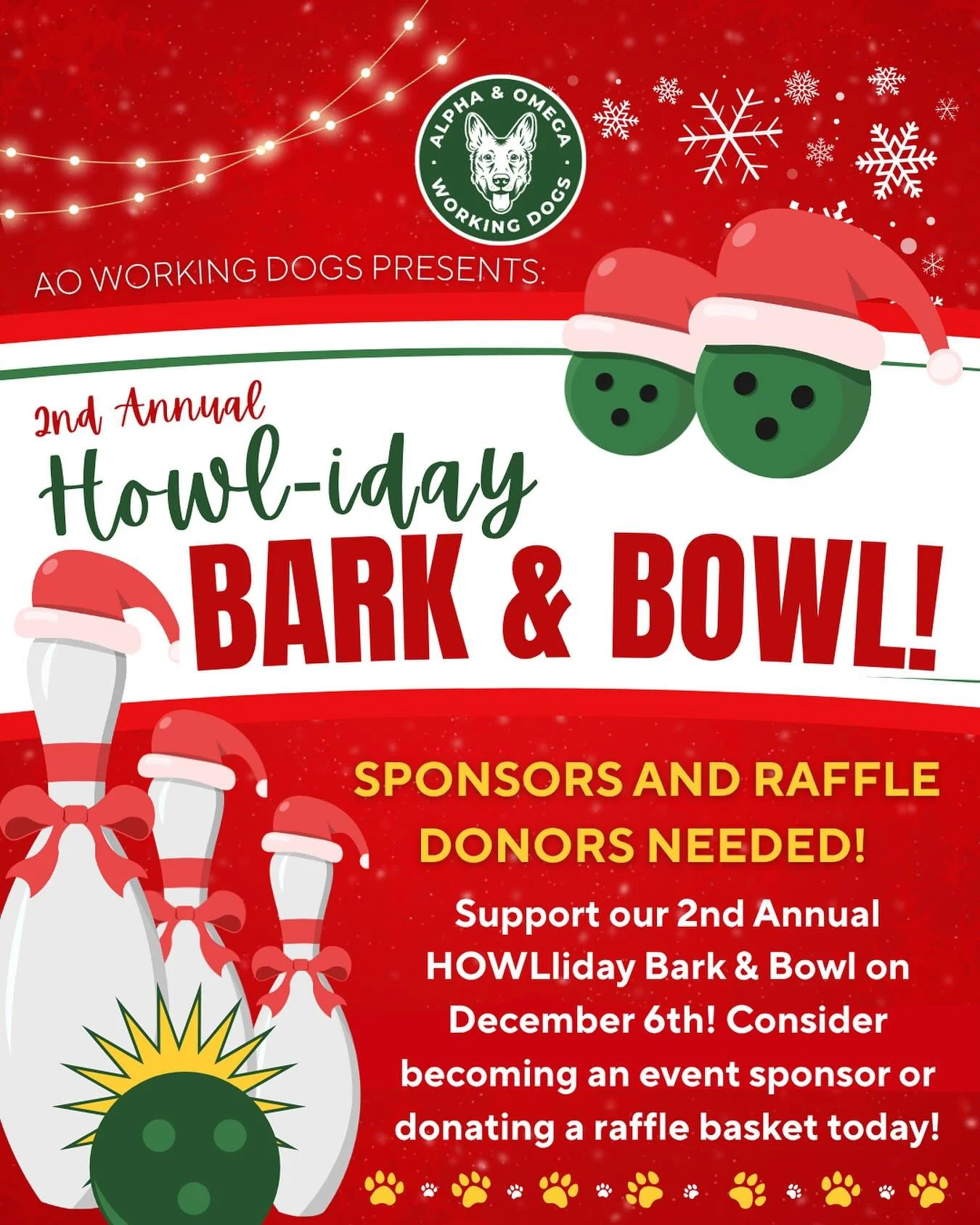 The holiday season is HERE, and there&rsquo;s no better way to spread cheer than by giving back to our community! 🎄🐾

🌟 Consider becoming a sponsor or donating an item for our silent auction or raffle basket to help ensure a great success for our 