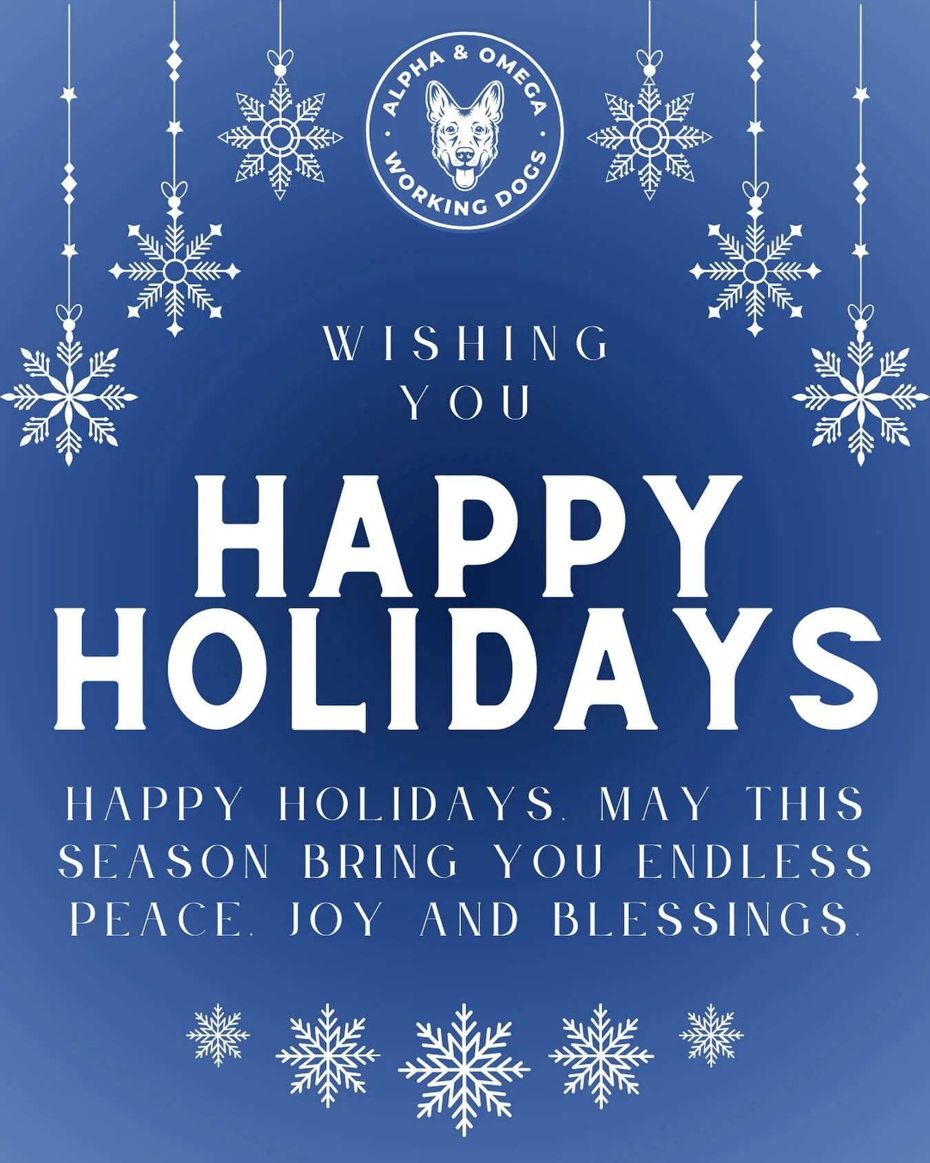 Happy Holidays to our incredible AO Family! 🤍🐾

We are so grateful for the trust you place in us to care for your pups. As we reflect on this season, we&rsquo;re reminded that &ldquo;gratitude turns what we have into enough,&rdquo; and we are truly