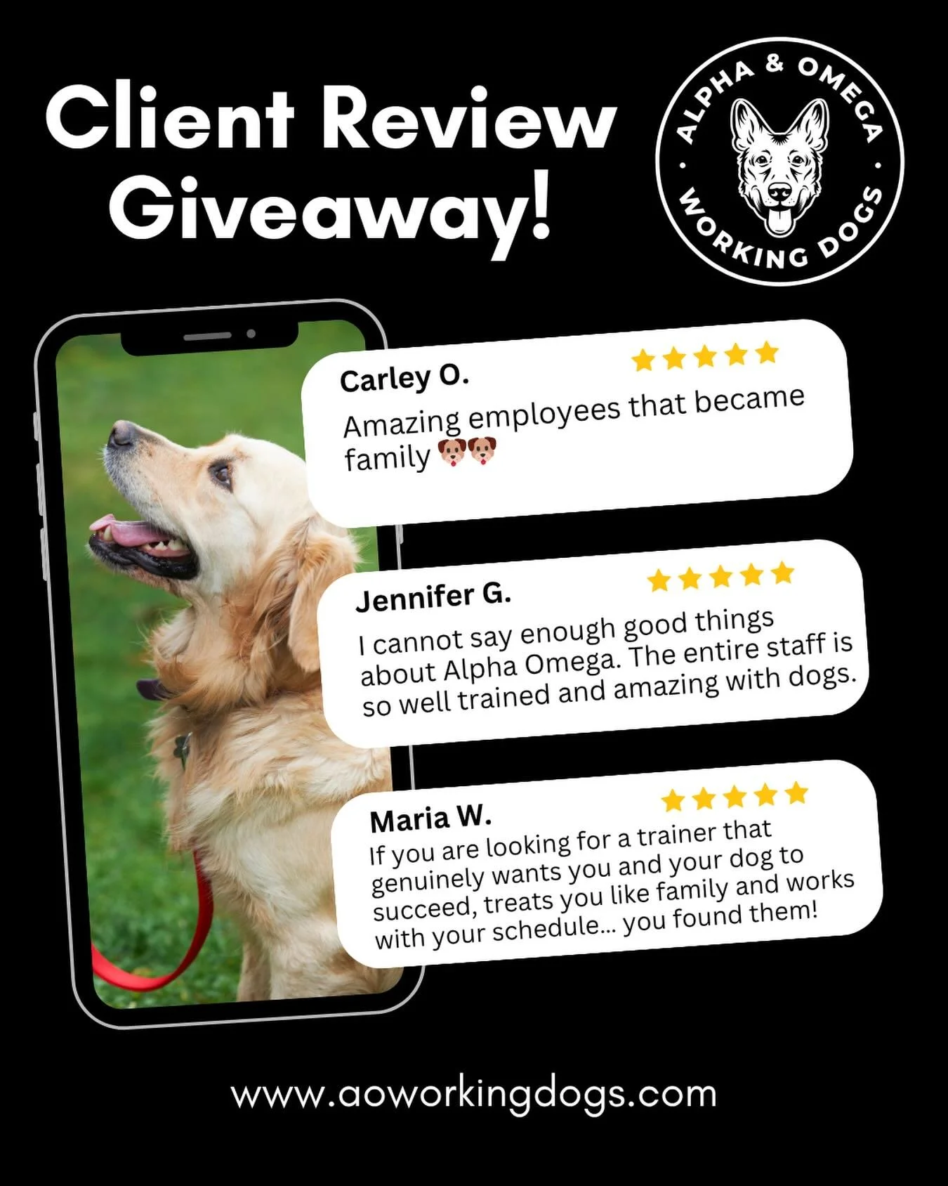 It&rsquo;s giveaway time! 🤍 This week, we&rsquo;re celebrating the heartbeat of our family business: YOU!

As a small team, your reviews and referrals are what keep us growing and doing what we love every day. If we&rsquo;ve made you (or your pup!) 