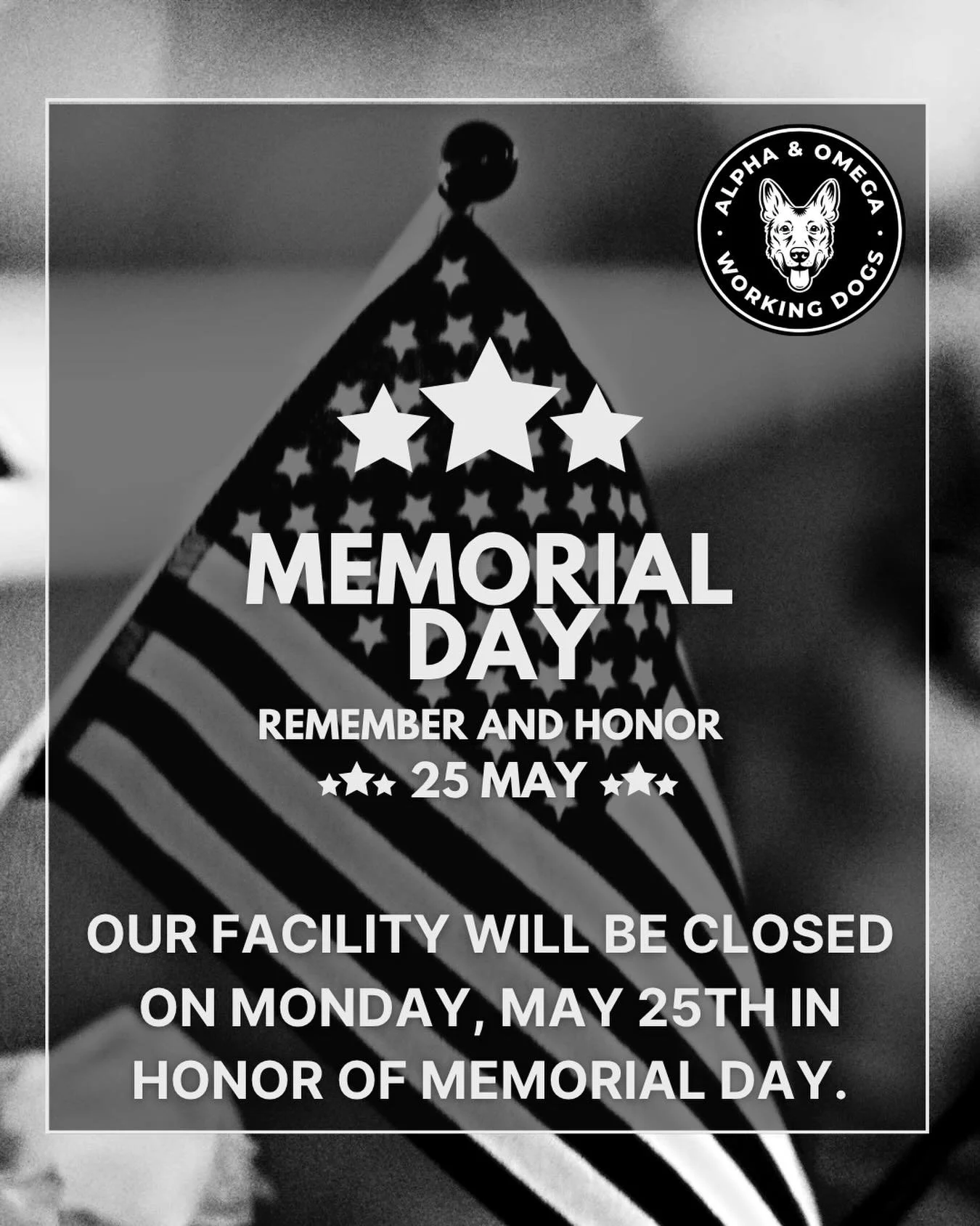 🇺🇸✨ In observance of Memorial Day, we will be closed on Monday, May 25. We will reopen with normal business hours on Tuesday, May 26. ✨🇺🇸

On this day, we remember and honor the brave men and women who made the ultimate sacrifice for our country 