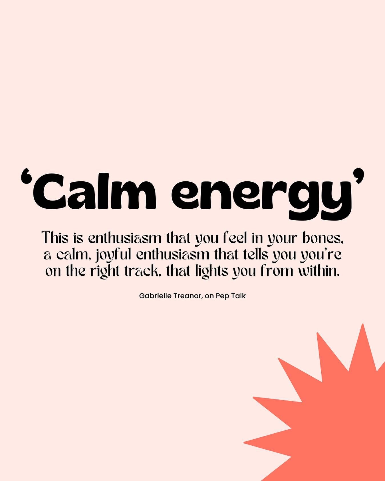 Yesterday the wonderful @gabrielletreanor and I did a @substackinc swap &mdash; I wrote for the Haven about enthusiasm and overwhelm, and she wrote for Pep Talk about how enthusiasm and calm go together. In it, she talks about &ldquo;calm energy&rdqu