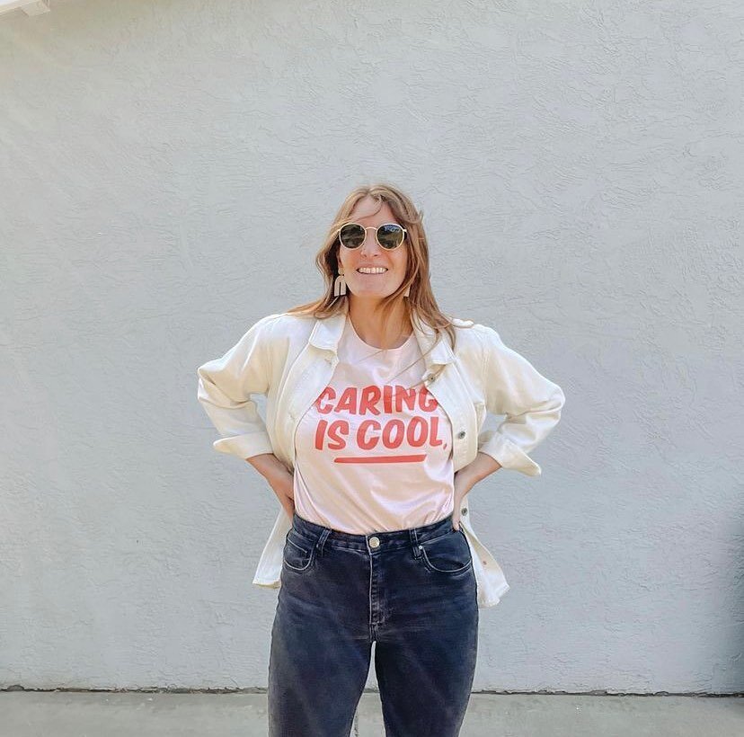 A gorgeous photo from a gorgeous customer, @stuff_im_wearing snagged one of the last Caring is Cool tees of the year ❤️ there&rsquo;s only one 3XL left in stock until preorders open again in January &mdash; but there&rsquo;s other bits on the shop to