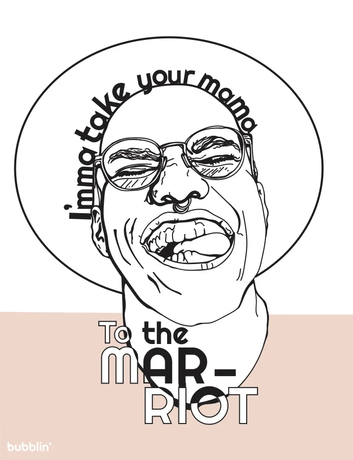 "bubbling'" Anderson Paak poster. July 7, 2018