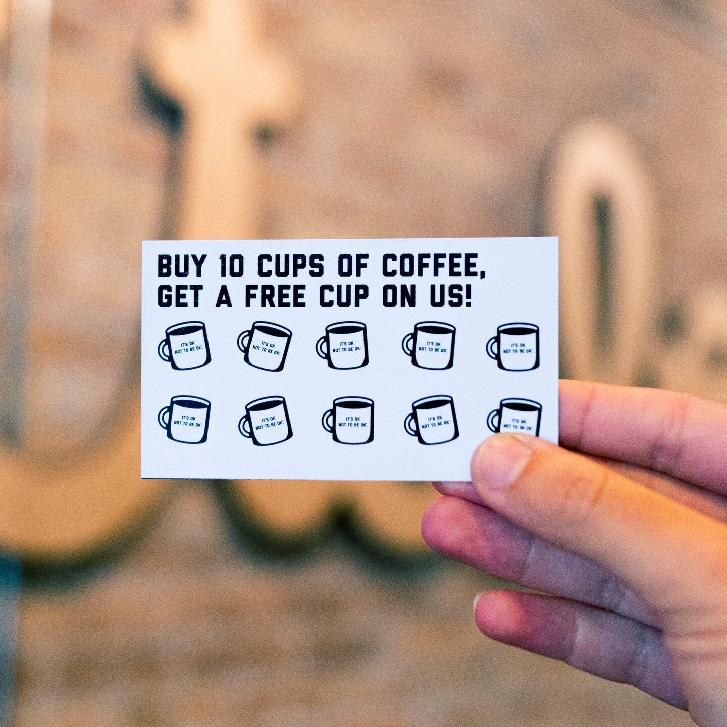 Punch cards are RESTOCKED! And YES, we are happy to combine the couple you've lost and now relocated. 😂 Stop by the shop until 5 PM today and grab that daily pick-me-up. We'd love to see ya! 🤘