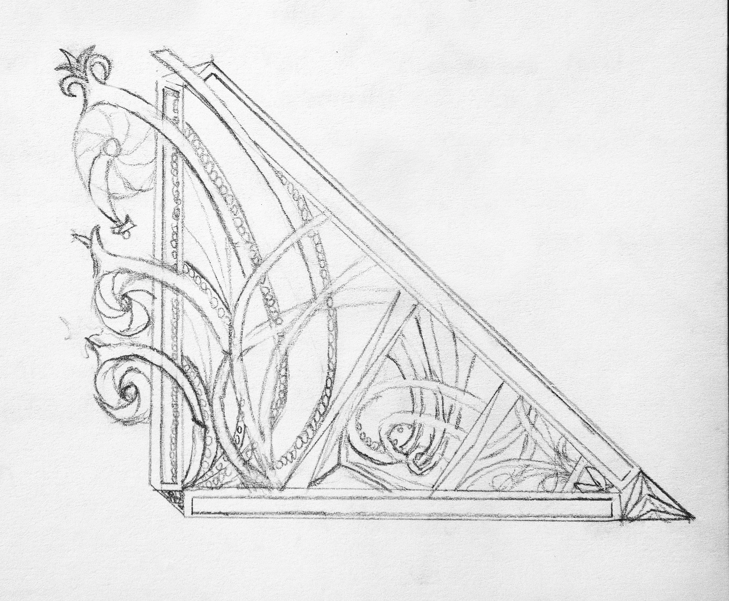 An ornamental frieze for a triangle piece.
