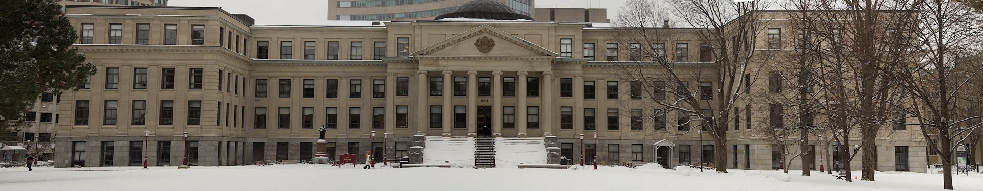 Panorama photograph of Tabaret Hall, front