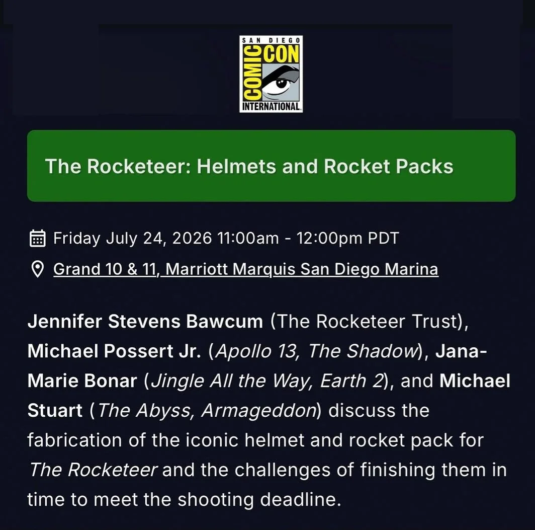 I moderate a panel on The Rocketeer at San Diego Comic Con 2026